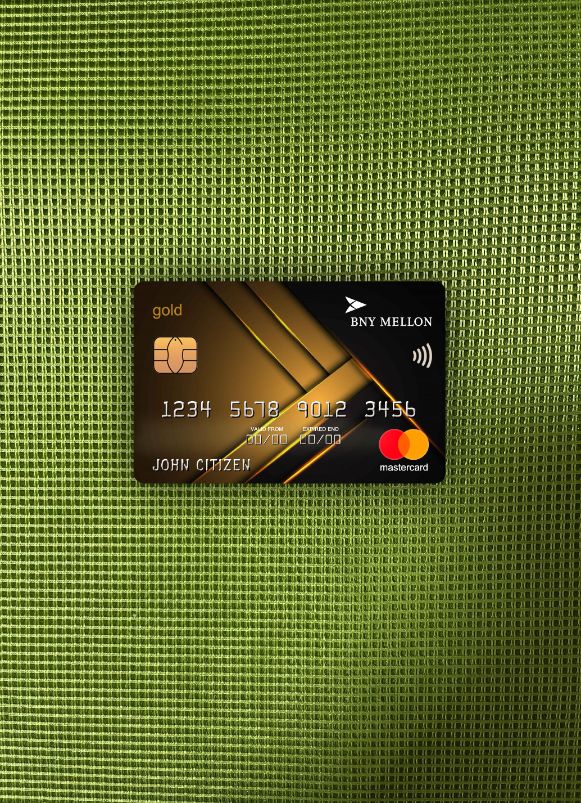 Professionelle Herunterladen USA Bank von Neu York Mellon Gold Mastercard Foto-Look Vorderseite Photoshop Vorlage