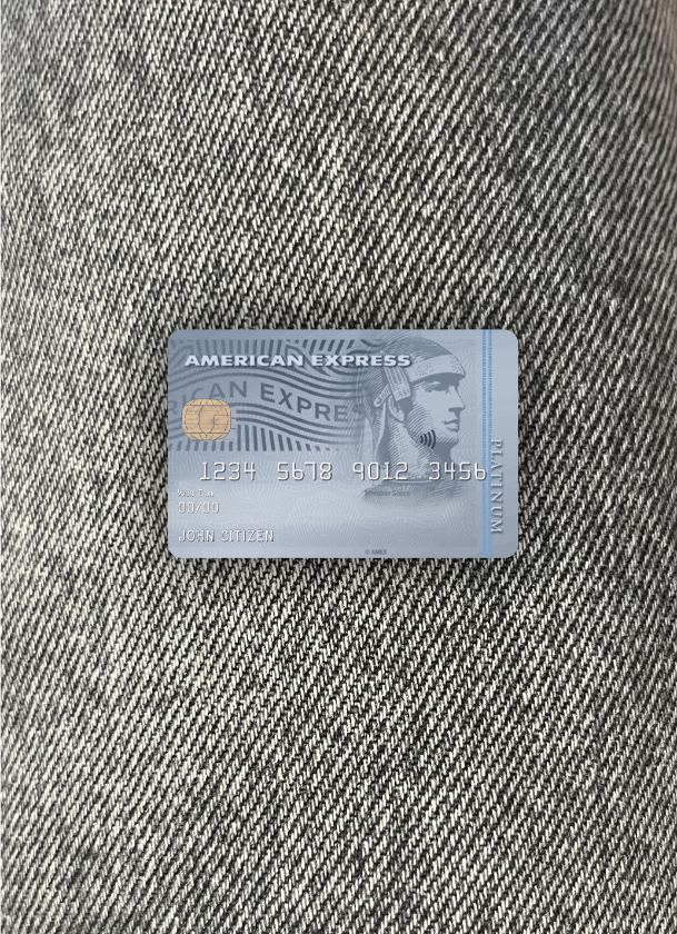 Hochwertige Herunterladen USA Bank von The West Bank AMEX Platin Karte Foto-Look Vorderseite Photoshop Vorlage