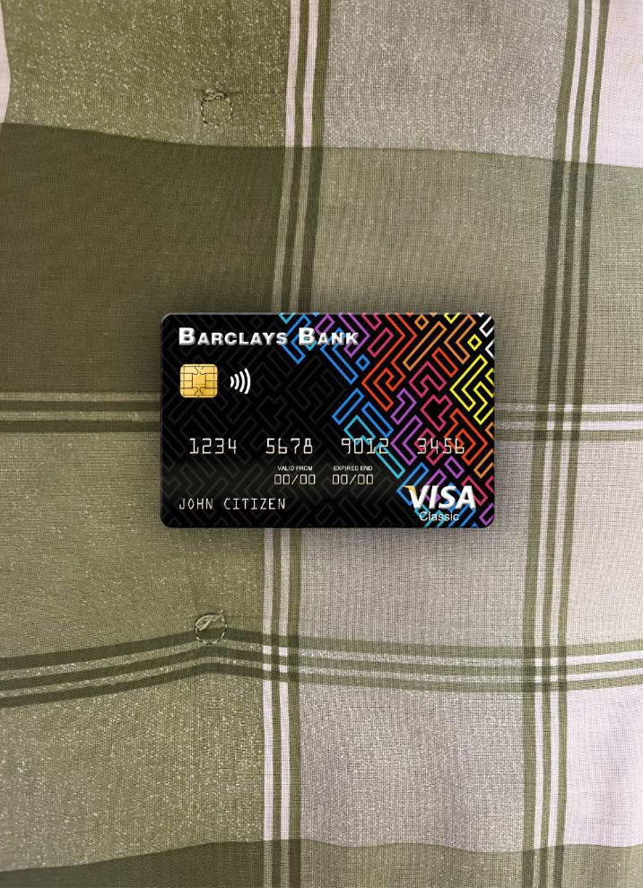 Premium Herunterladen USA Barclays Bank Visa Karte Foto-Look Vorderseite Photoshop Vorlage