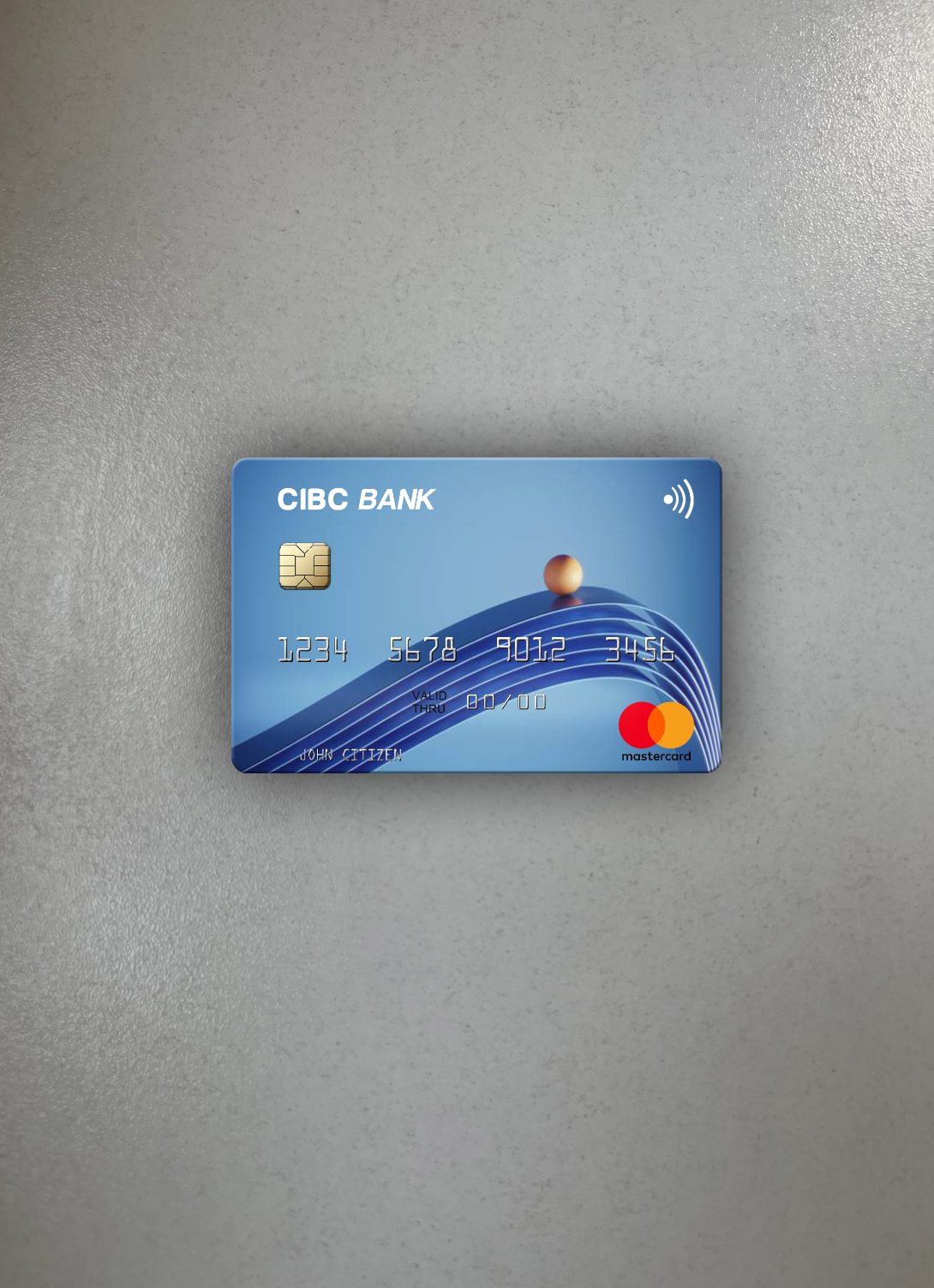 Realistische Herunterladen USA CIBC Bank Mastercard Foto-Look Vorderseite Photoshop Vorlage