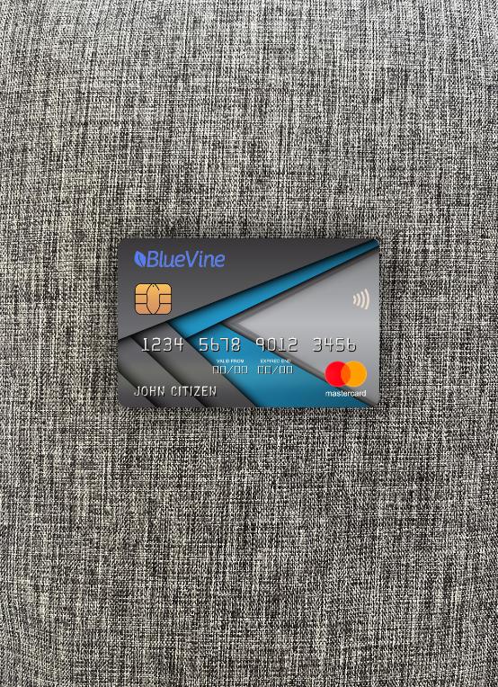 Premium Herunterladen USA California BlueVine Bank Mastercard Foto-Look Vorderseite Photoshop Vorlage