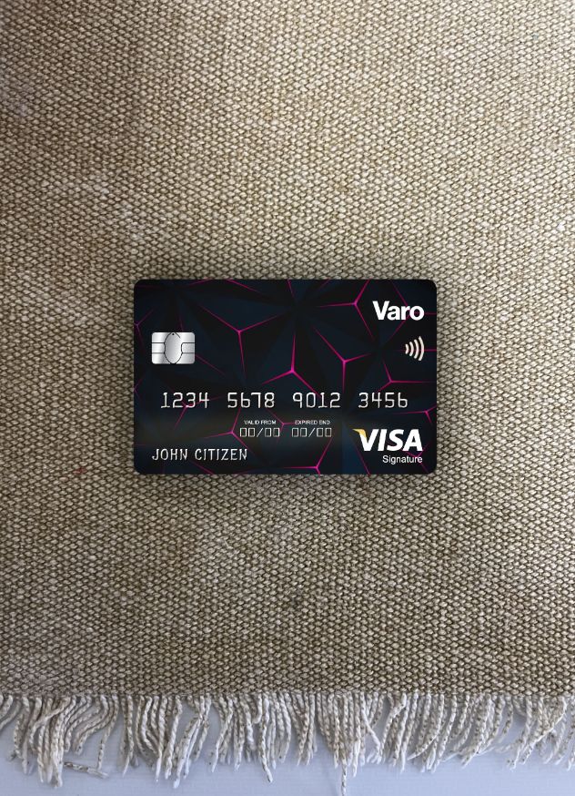 Premium Herunterladen USA California Varo Bank Visa Signature Karte Foto-Look Vorderseite Photoshop Vorlage