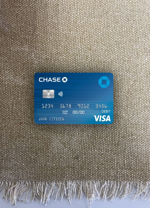 Professionelle Herunterladen USA Chase Bank Visa Debit Karte 2 Foto-Look Vorderseite Photoshop Vorlage