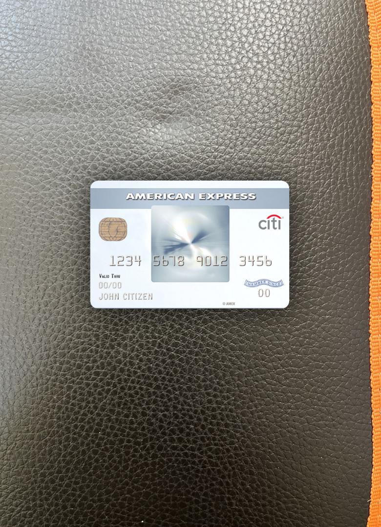 Premium Herunterladen USA Citibank AMEX Everyday® Kredit Karte Foto-Look Vorderseite Photoshop Vorlage