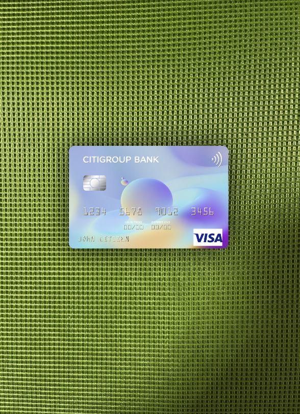 Realistische Herunterladen USA Citigroup Bank Visa Karte Foto-Look Vorderseite Photoshop Vorlage