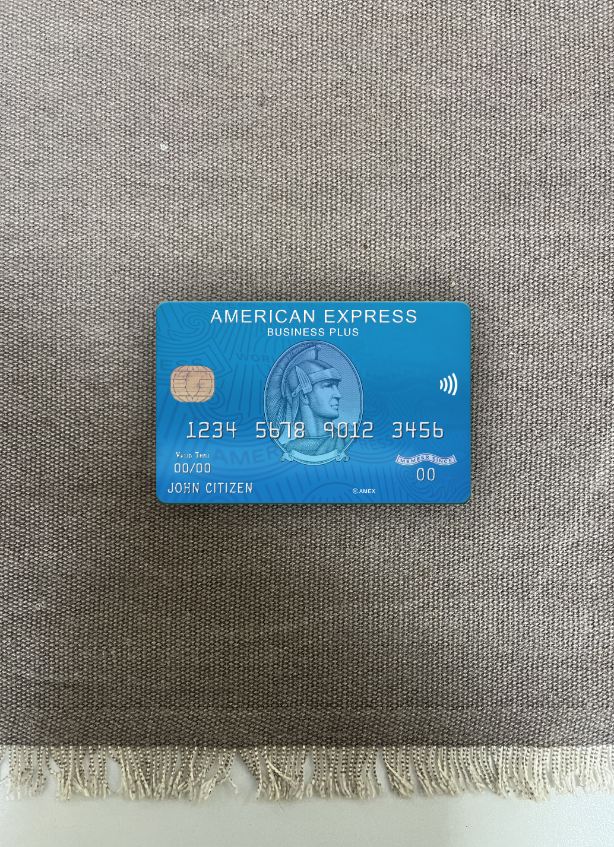 Realistische Herunterladen USA Citizens Bank Amex Blau Geschäftlich Plus Karte Foto-Look Vorderseite Photoshop Vorlage