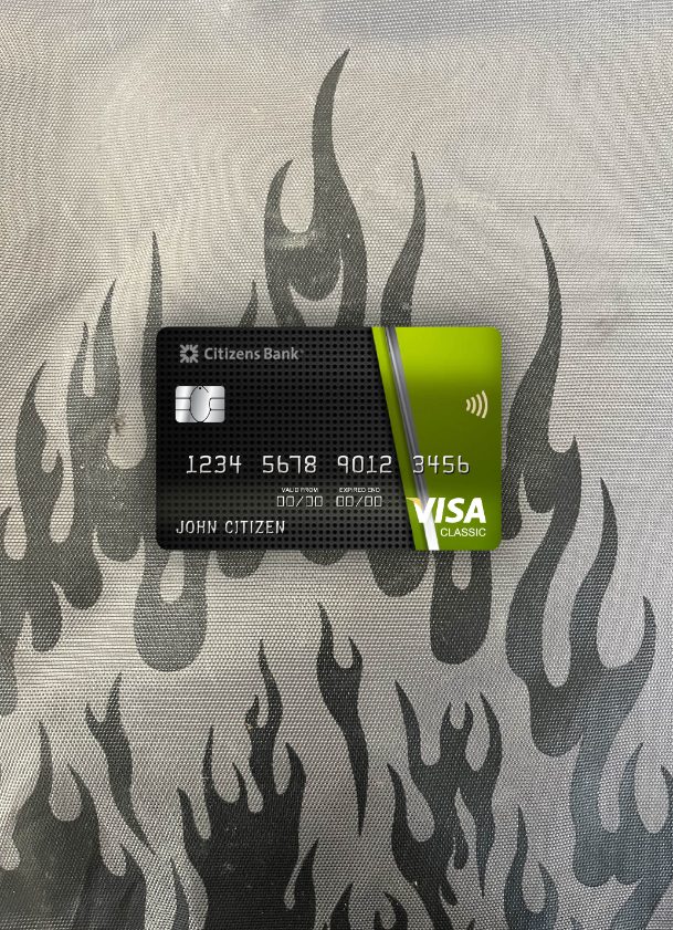 Professionelle Herunterladen USA Citizens Bank Visa Classic Karte Foto-Look Vorderseite Photoshop Vorlage