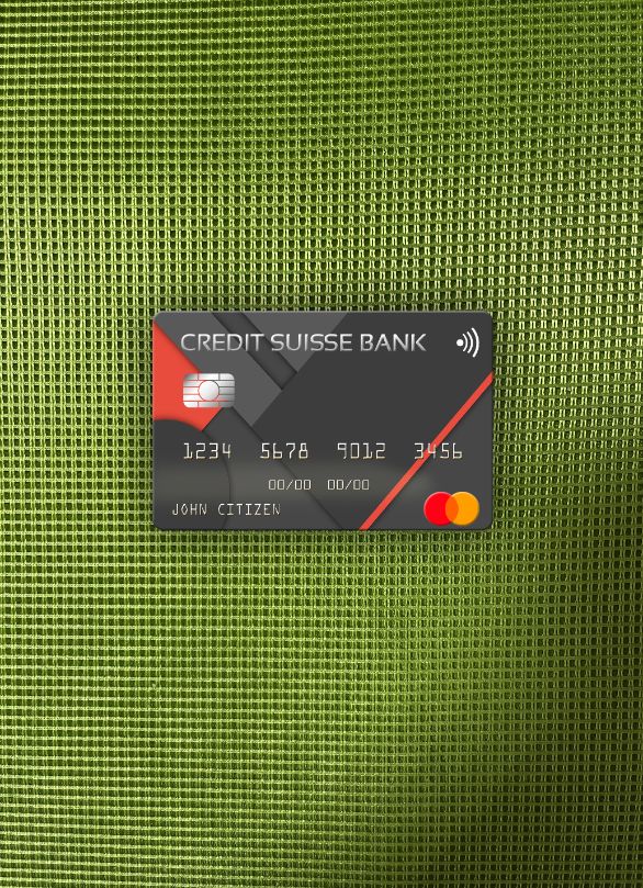 Editierbare Herunterladen USA Kredit Suisse Bank Mastercard Foto-Look Vorderseite Photoshop Vorlage