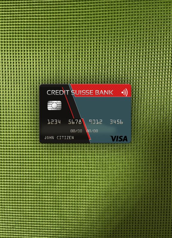 Realistische Herunterladen USA Kredit Suisse Bank Visa Karte Foto-Look Vorderseite Photoshop Vorlage