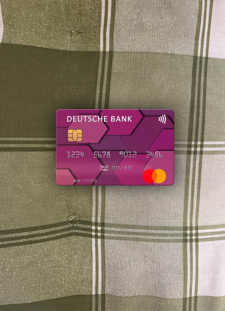 Professionelle Herunterladen USA Deutsche Bank Mastercard Foto-Look Vorderseite Photoshop Vorlage