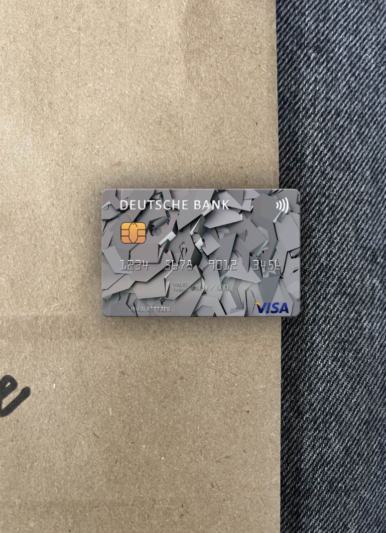 Premium Herunterladen USA Deutsche Bank Visa Karte Foto-Look Vorderseite Photoshop Vorlage