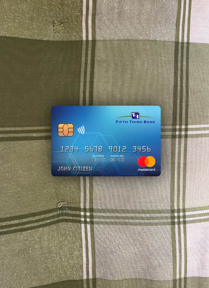 Professionelle Herunterladen USA Fifth Dritte Bank Mastercard Foto-Look Vorderseite Photoshop Vorlage