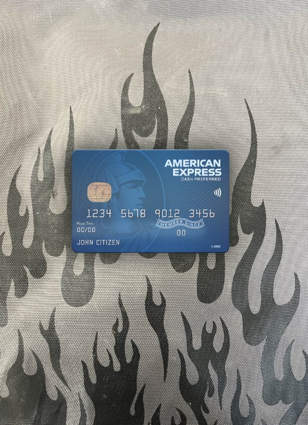 Professionelle Herunterladen USA Fifth Dritte Bank AMEX Blau Cash Preferred Karte Foto-Look Vorderseite Photoshop Vorlage
