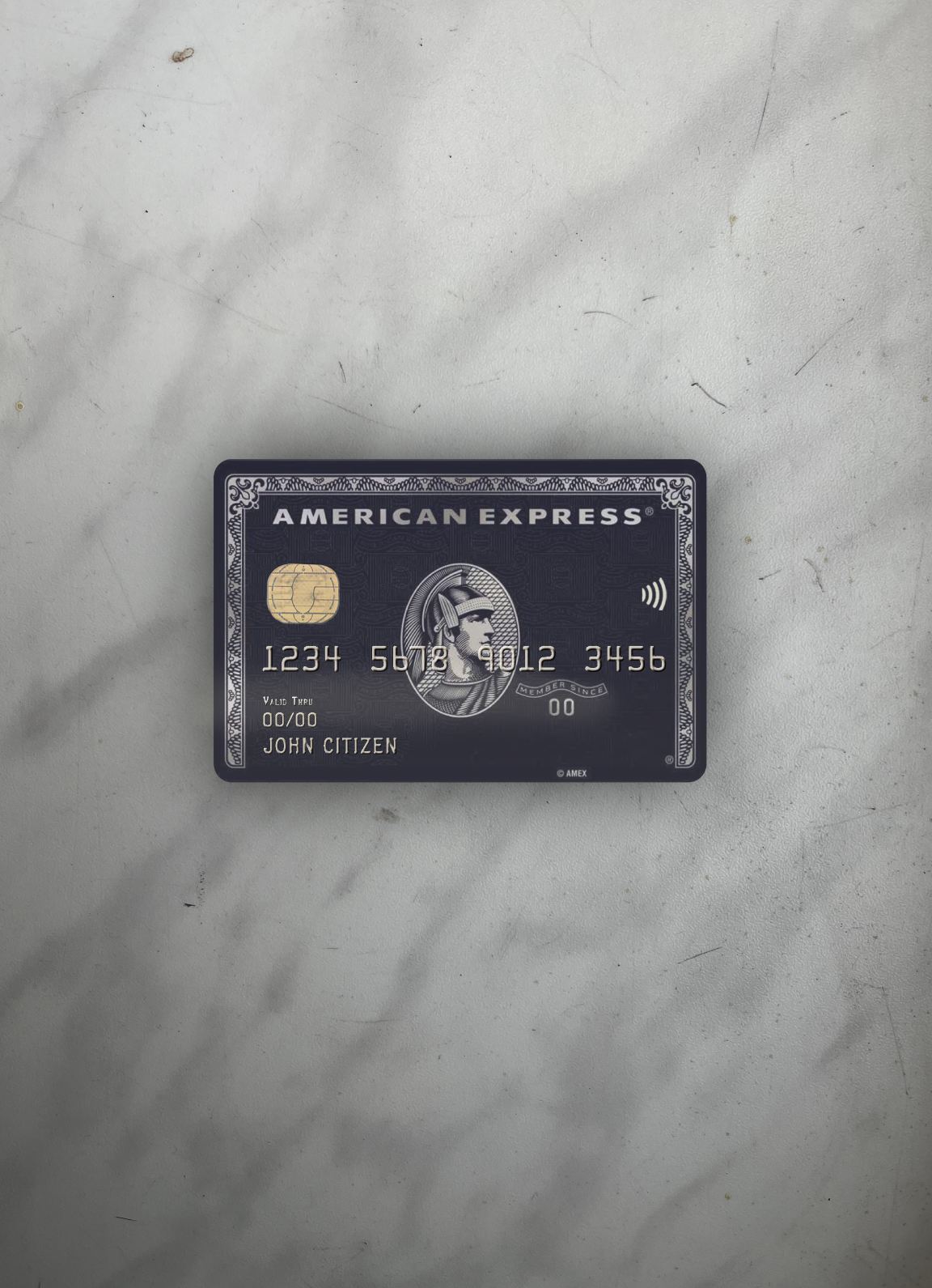 Realistische Herunterladen USA JP Morgan Chase Bank AMEX Black Karte Foto-Look Vorderseite Photoshop Vorlage