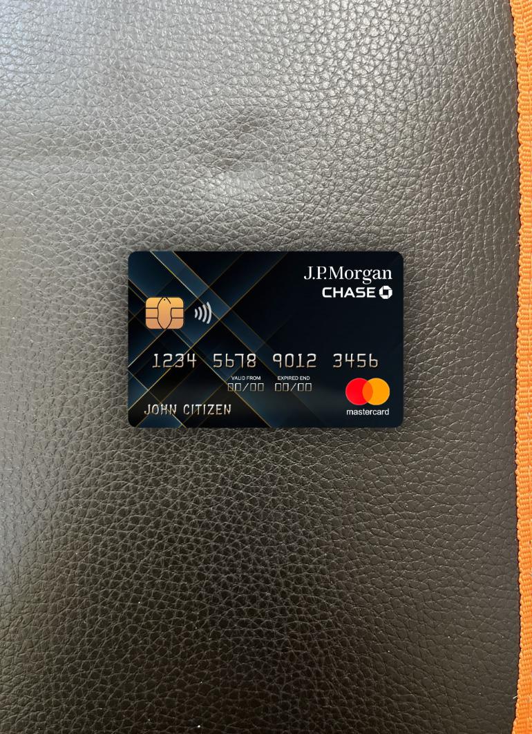 Editierbare Herunterladen USA JP Morgan Chase Bank Mastercard Foto-Look Vorderseite Photoshop Vorlage