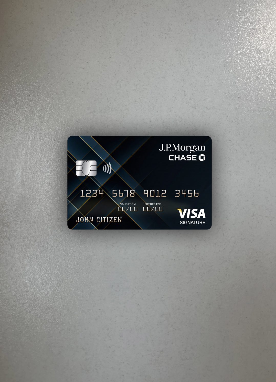 Editierbare Herunterladen USA JP Morgan Chase Bank Visa Signature Karte Foto-Look Vorderseite Photoshop Vorlage