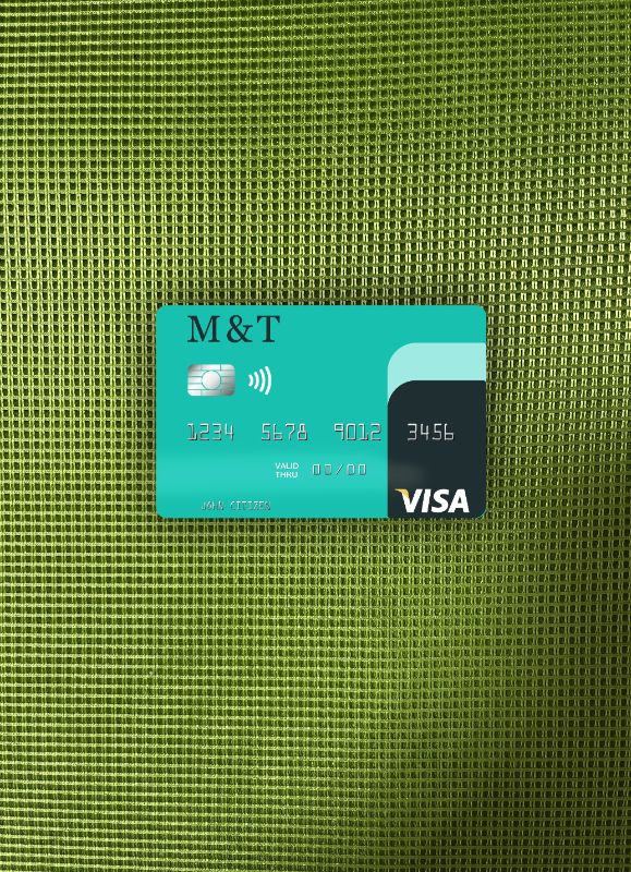 Professionelle Herunterladen USA M&T Bank Visa Karte Foto-Look Vorderseite Photoshop Vorlage