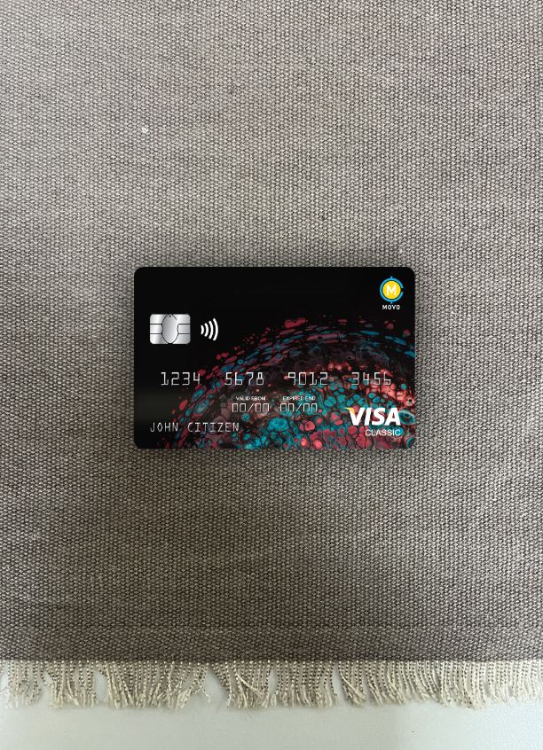 Premium Herunterladen USA MOVO Bank Visa Classic Karte Foto-Look Vorderseite Photoshop Vorlage