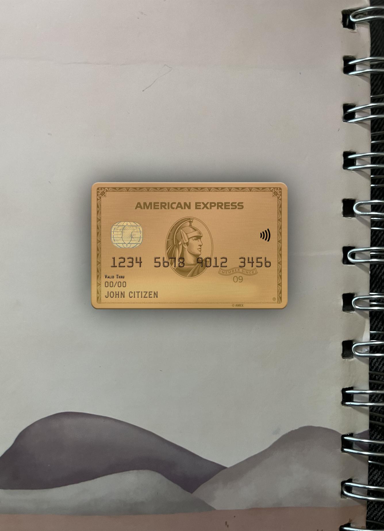 Editierbare Herunterladen USA Maryland Howard Personal Bank AMEX Gold Karte Foto-Look Vorderseite Photoshop Vorlage
