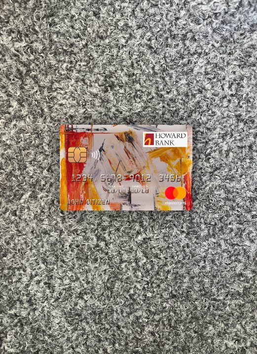 Professionelle Herunterladen USA Maryland Howard Personal Bank Mastercard Foto-Look Vorderseite Photoshop Vorlage