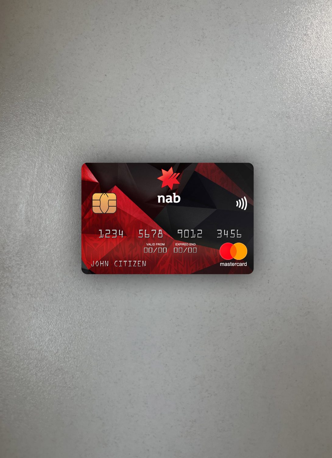 Realistische Herunterladen USA NAB Bank Mastercard Foto-Look Vorderseite Photoshop Vorlage
