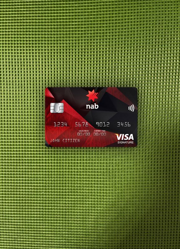 Hochwertige Herunterladen USA NAB Bank Visa Signature Karte Foto-Look Vorderseite Photoshop Vorlage