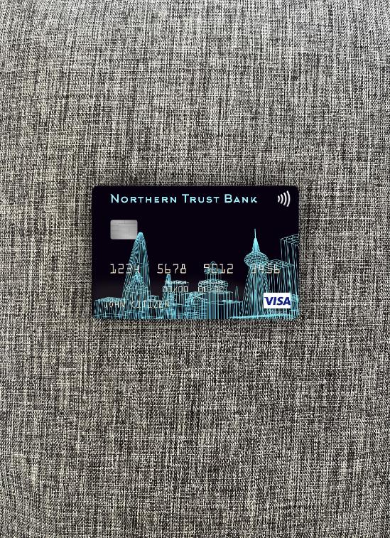Premium Herunterladen USA Northern Trust Bank Visa Karte Foto-Look Vorderseite Photoshop Vorlage