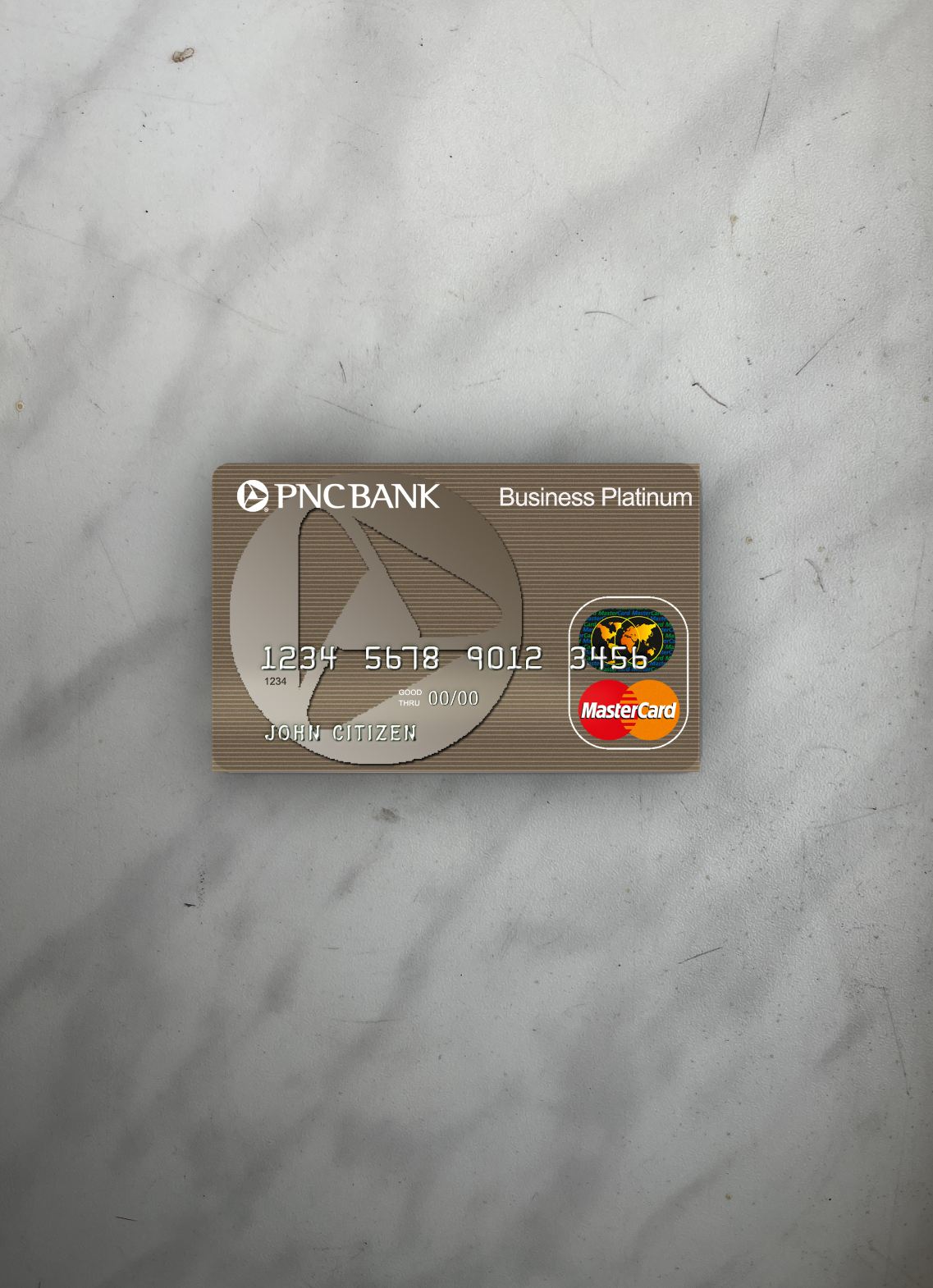 Realistische Herunterladen USA PNC Bank Mastercard Foto-Look Vorderseite Photoshop Vorlage