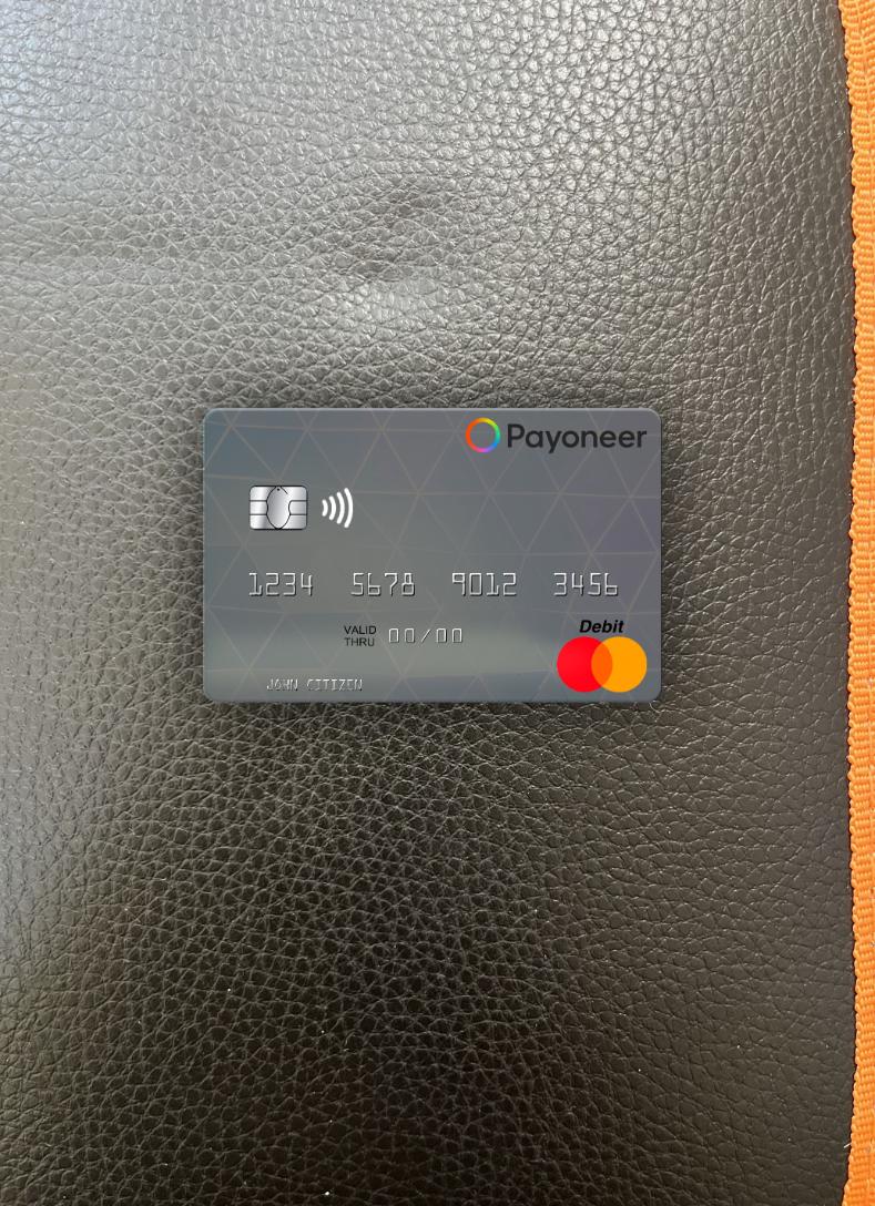 Professionelle Herunterladen USA Payoneer Mastercard Foto-Look Vorderseite Photoshop Vorlage