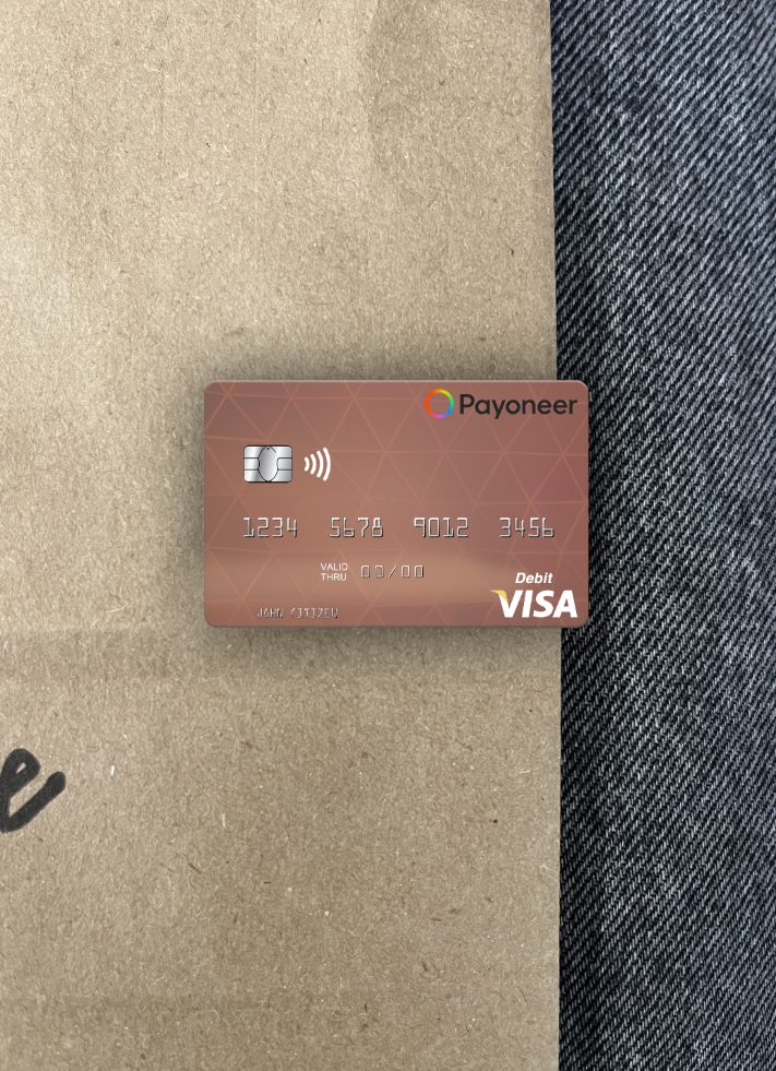 Professionelle Herunterladen USA Payoneer Visa Foto-Look Vorderseite Photoshop Vorlage