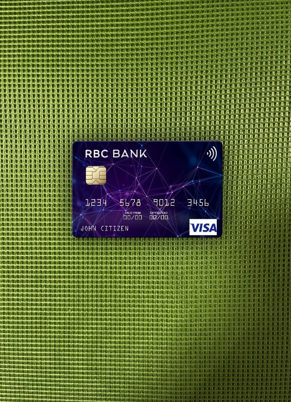 Premium Herunterladen USA RBC Bank Visa Karte Foto-Look Vorderseite Photoshop Vorlage