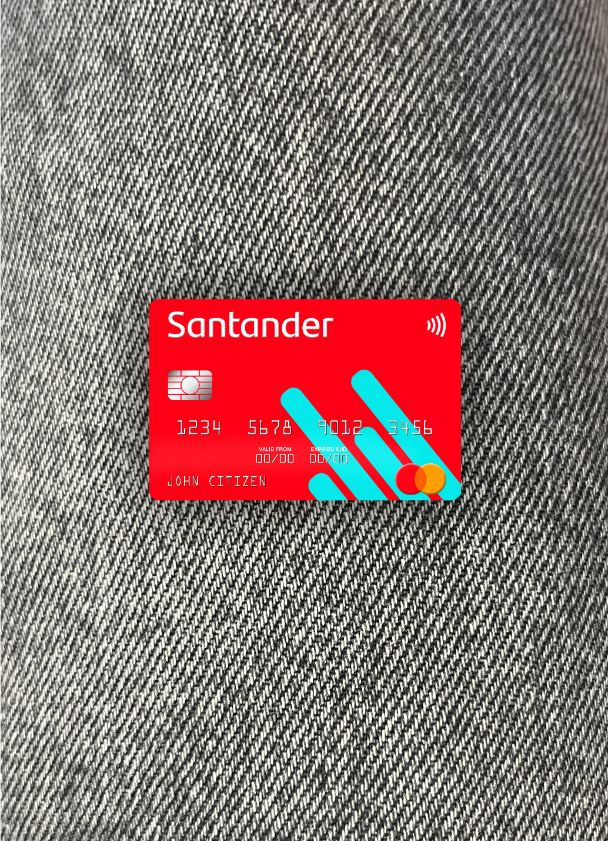Hochwertige Herunterladen USA Santander Bank Mastercard Foto-Look Vorderseite Photoshop Vorlage
