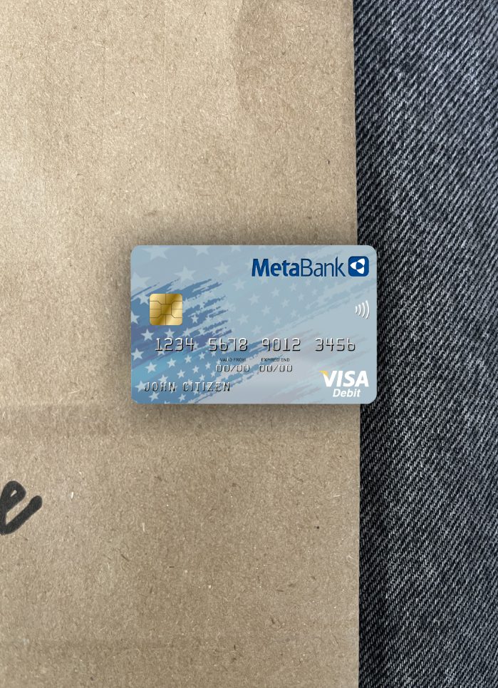 Professionelle Herunterladen USA Süd Dakota Metabank Visa Karte Foto-Look Vorderseite Photoshop Vorlage