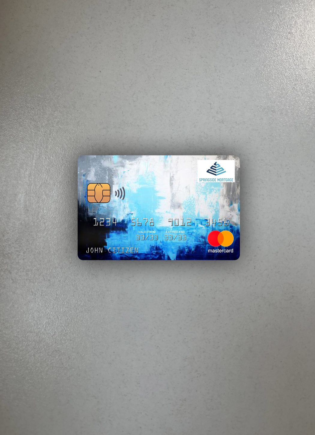 Realistische Herunterladen USA Springside Hypothek Bank Mastercard Foto-Look Vorderseite Photoshop Vorlage