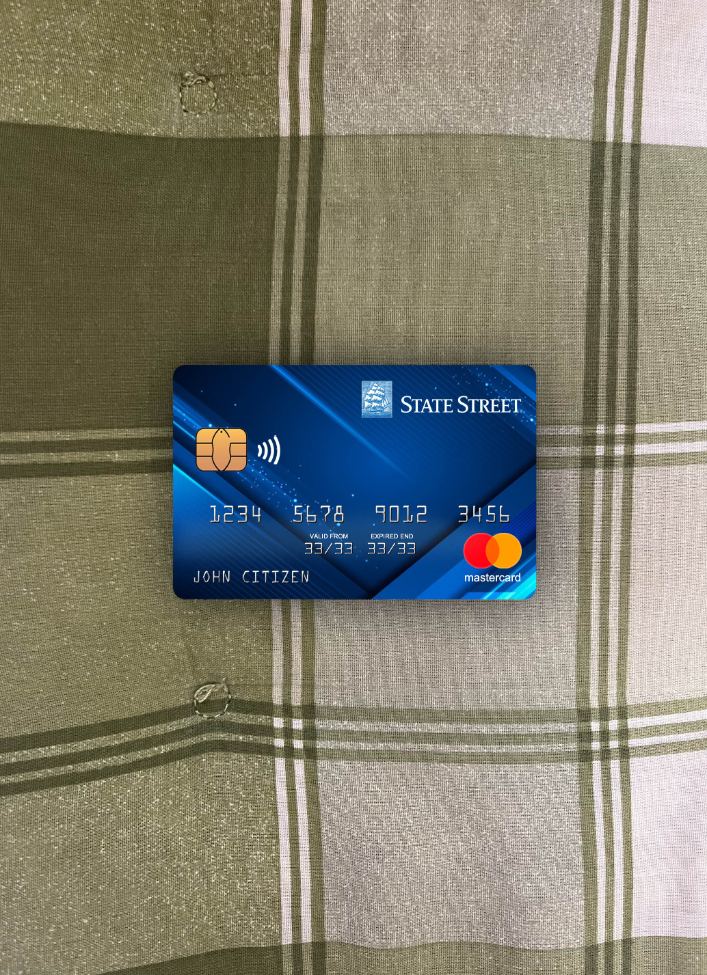 Editierbare Herunterladen USA Staatlich Street Konzern Bank Mastercard Foto-Look Vorderseite Photoshop Vorlage