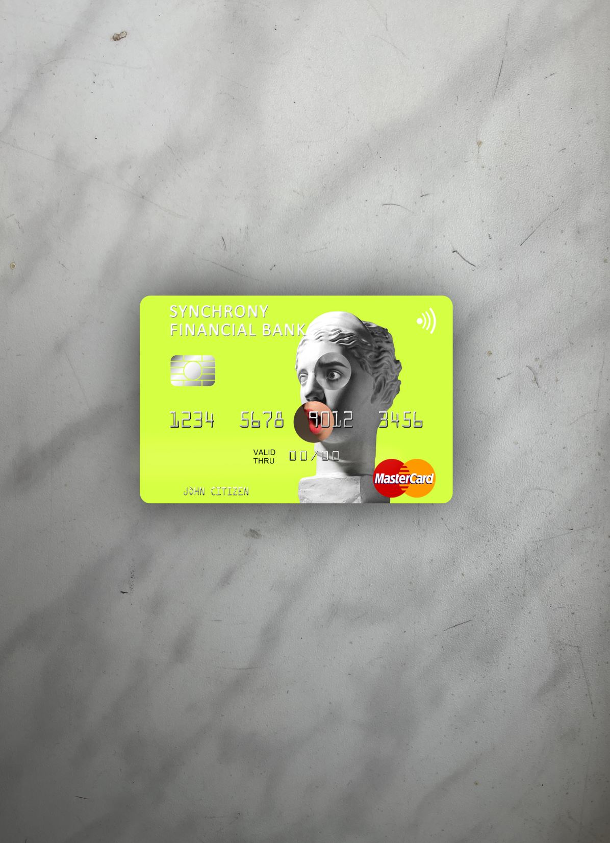 Hochwertige Herunterladen USA Synchrony Financial Bank Mastercard Foto-Look Vorderseite Photoshop Vorlage