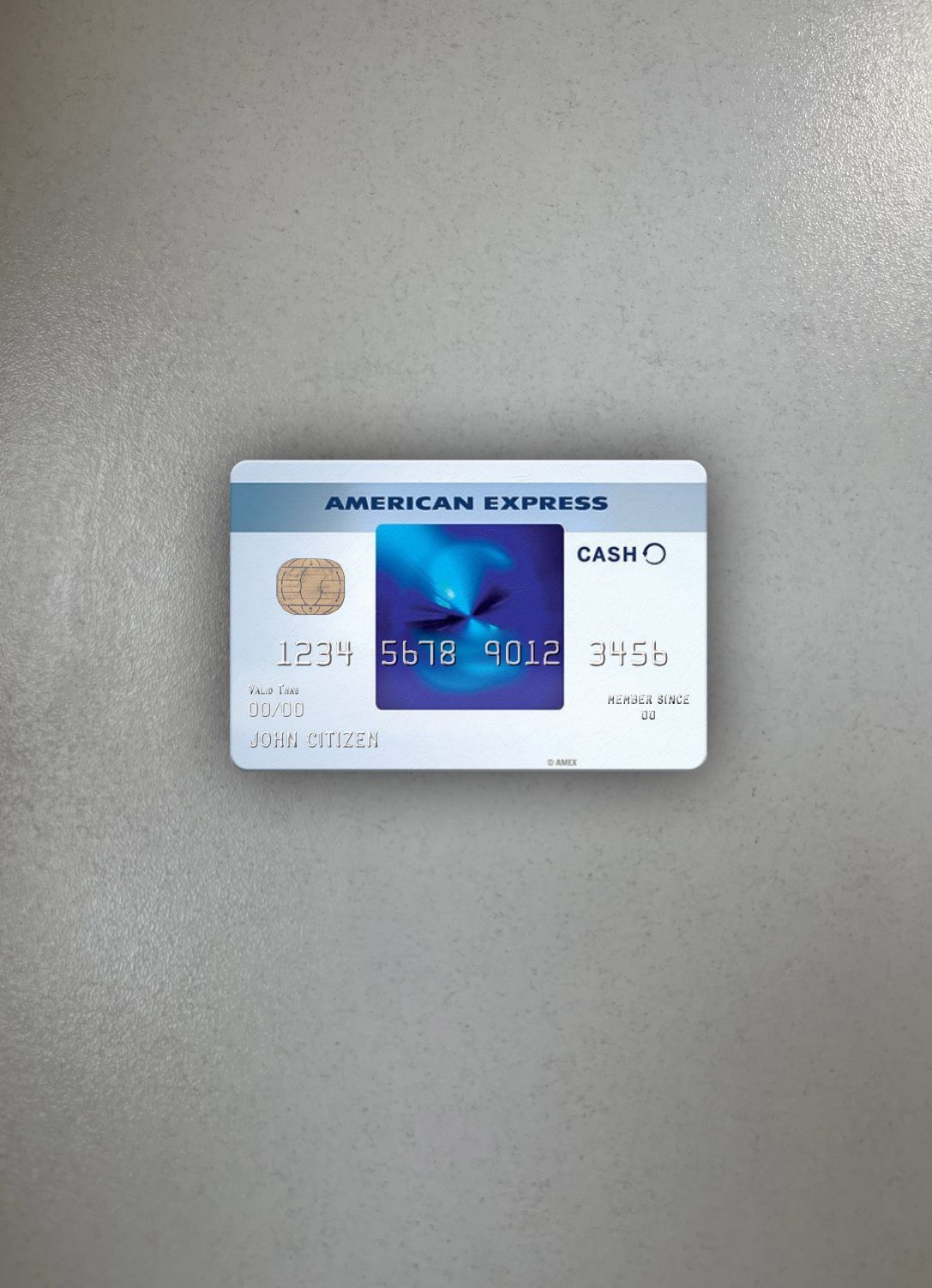 Editierbare Herunterladen USA Truist Bank Blau Cash Everyday® Karte From AMEX Foto-Look Vorderseite Photoshop Vorlage