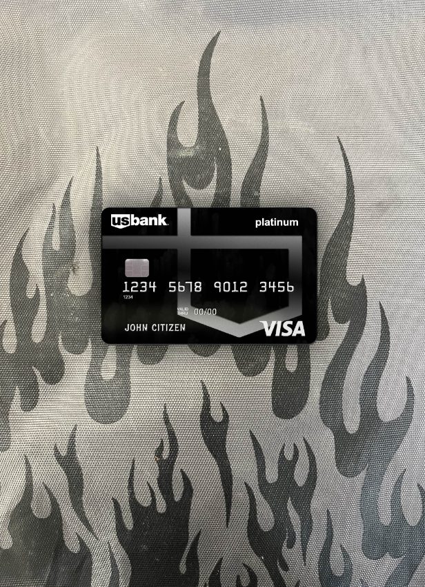 Editierbare Herunterladen USA U.S. Bank Visa Karte Platin Foto-Look Vorderseite Photoshop Vorlage