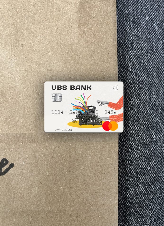 Realistische Herunterladen USA UBS Bank Mastercard Foto-Look Vorderseite Photoshop Vorlage
