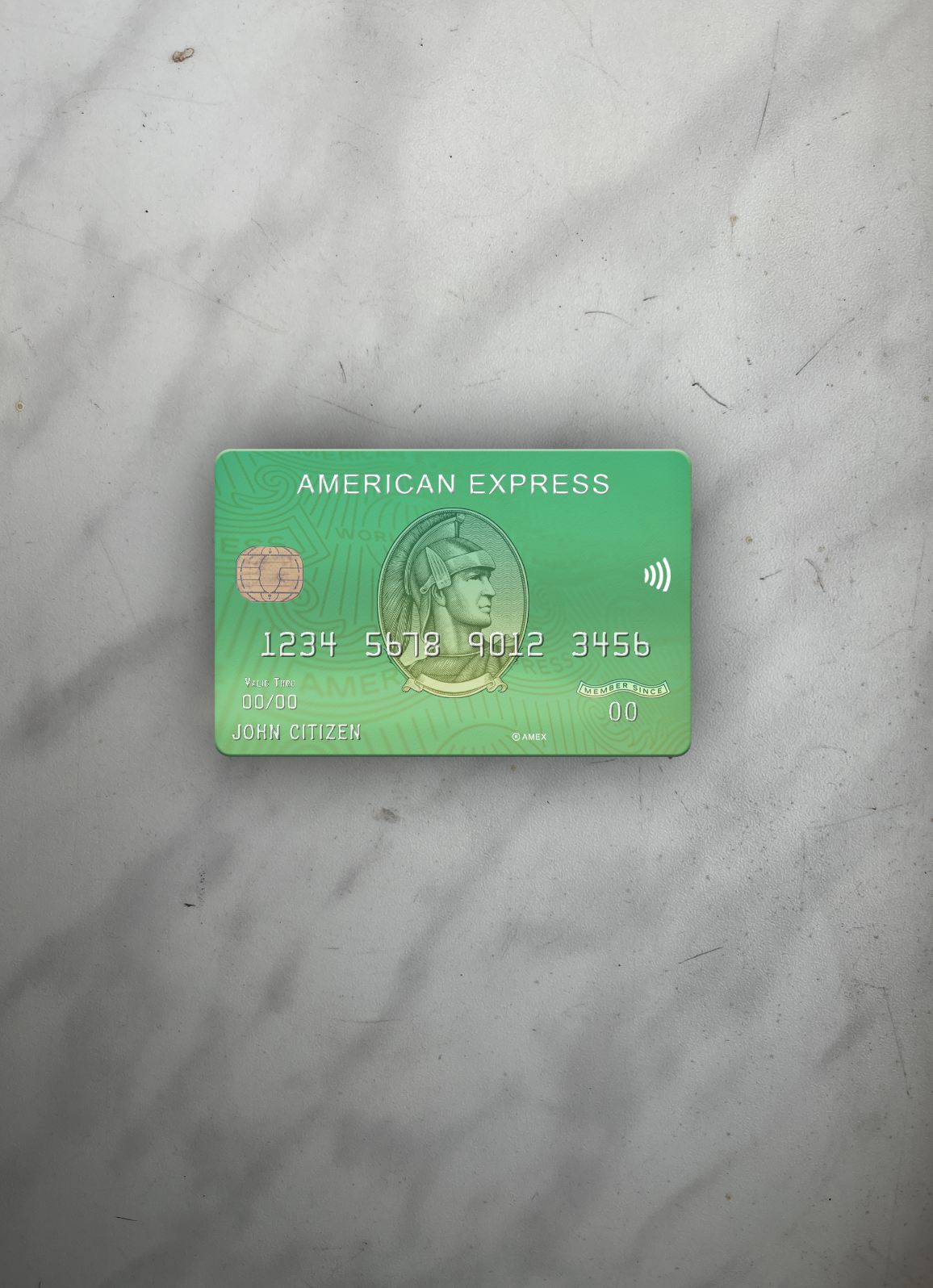 Realistische Herunterladen USA Waste Management Bank AMEX Karte Foto-Look Vorderseite Photoshop Vorlage