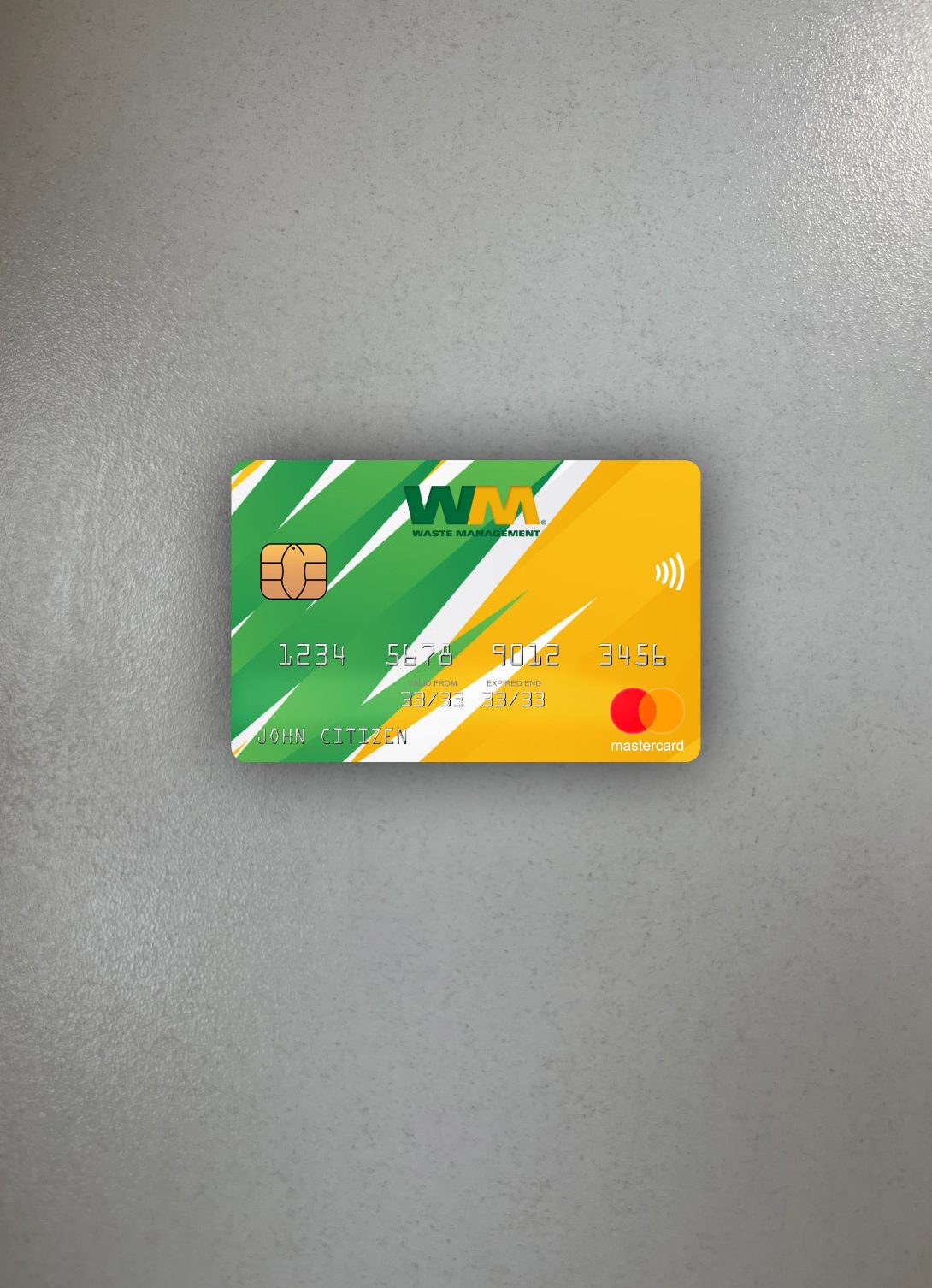 Hochwertige Herunterladen USA Waste Management Bank Mastercard Foto-Look Vorderseite Photoshop Vorlage