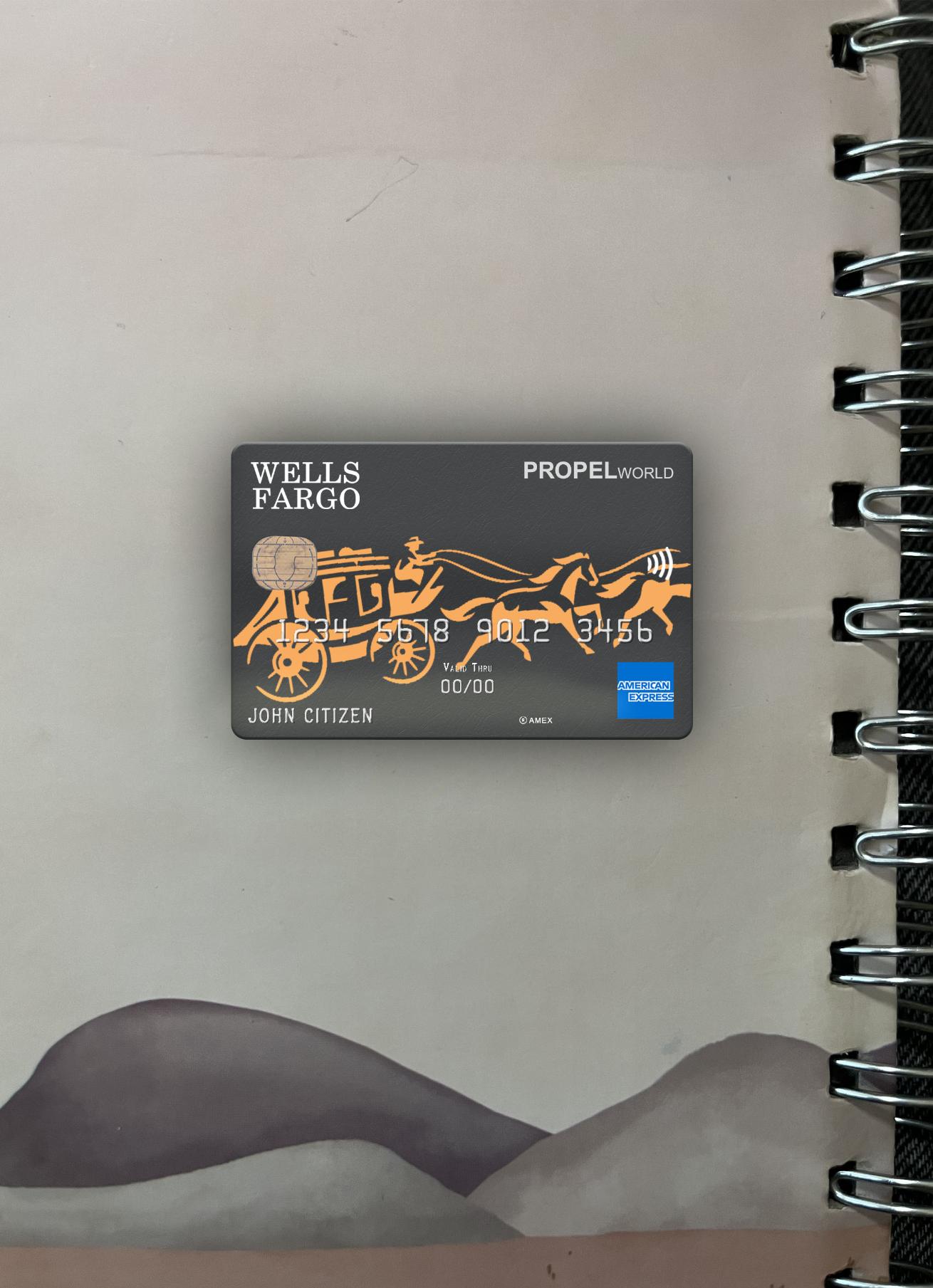 Professionelle Herunterladen USA Wells Fargo Bank AMEX Karte Foto-Look Vorderseite Photoshop Vorlage