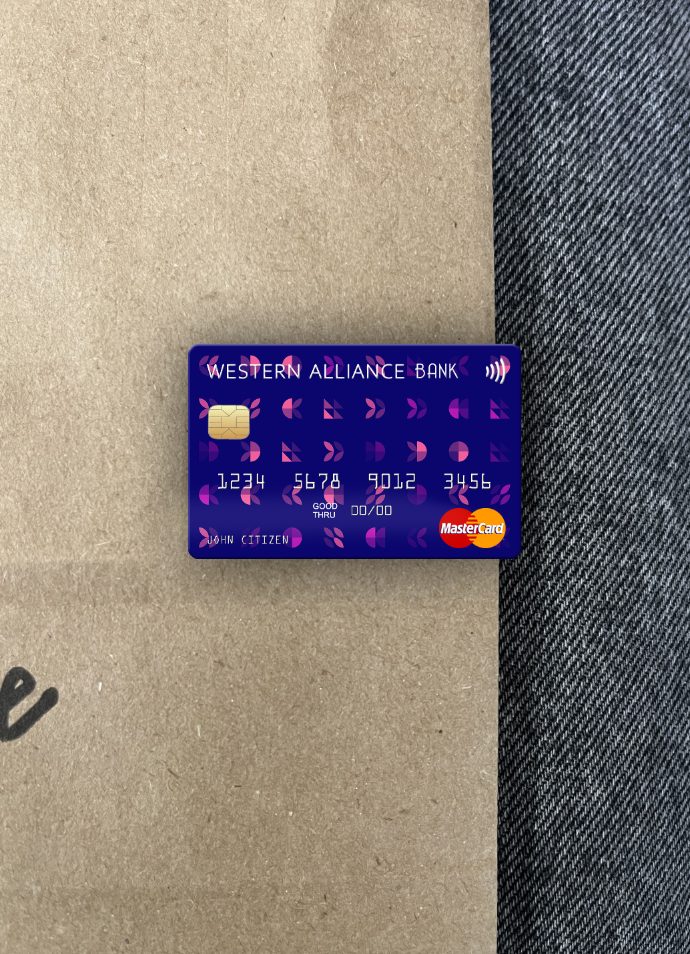 Premium Herunterladen USA Western Alliance Bank Mastercard Foto-Look Vorderseite Photoshop Vorlage