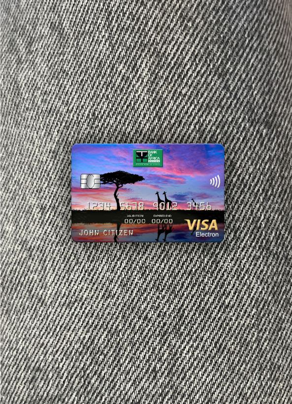 Hochwertige Herunterladen Uganda Bank von Africa Visa Electron Foto-Look Vorderseite Photoshop Vorlage