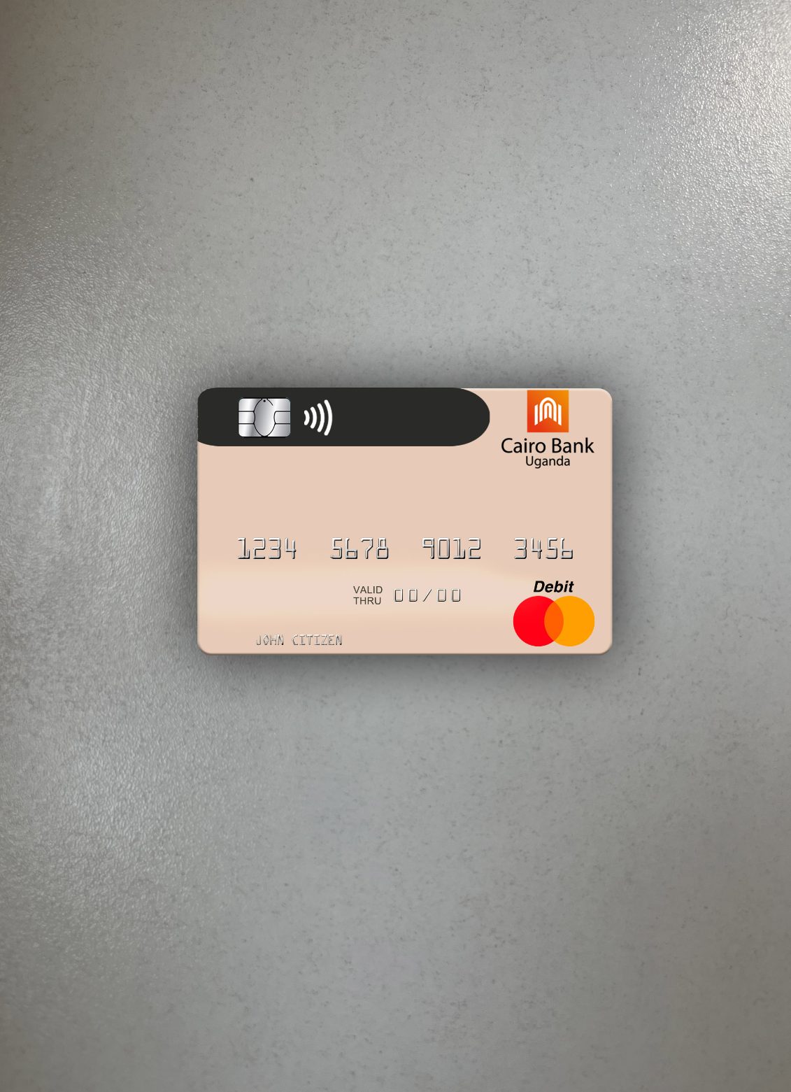 Realistische Herunterladen Uganda Cairo Bank Uganda Mastercard Foto-Look Vorderseite Photoshop Vorlage