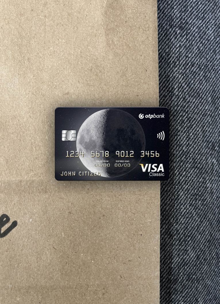 Premium Herunterladen Ukraine OTP Bank Ukraine Visa Classic Karte Foto-Look Vorderseite Photoshop Vorlage