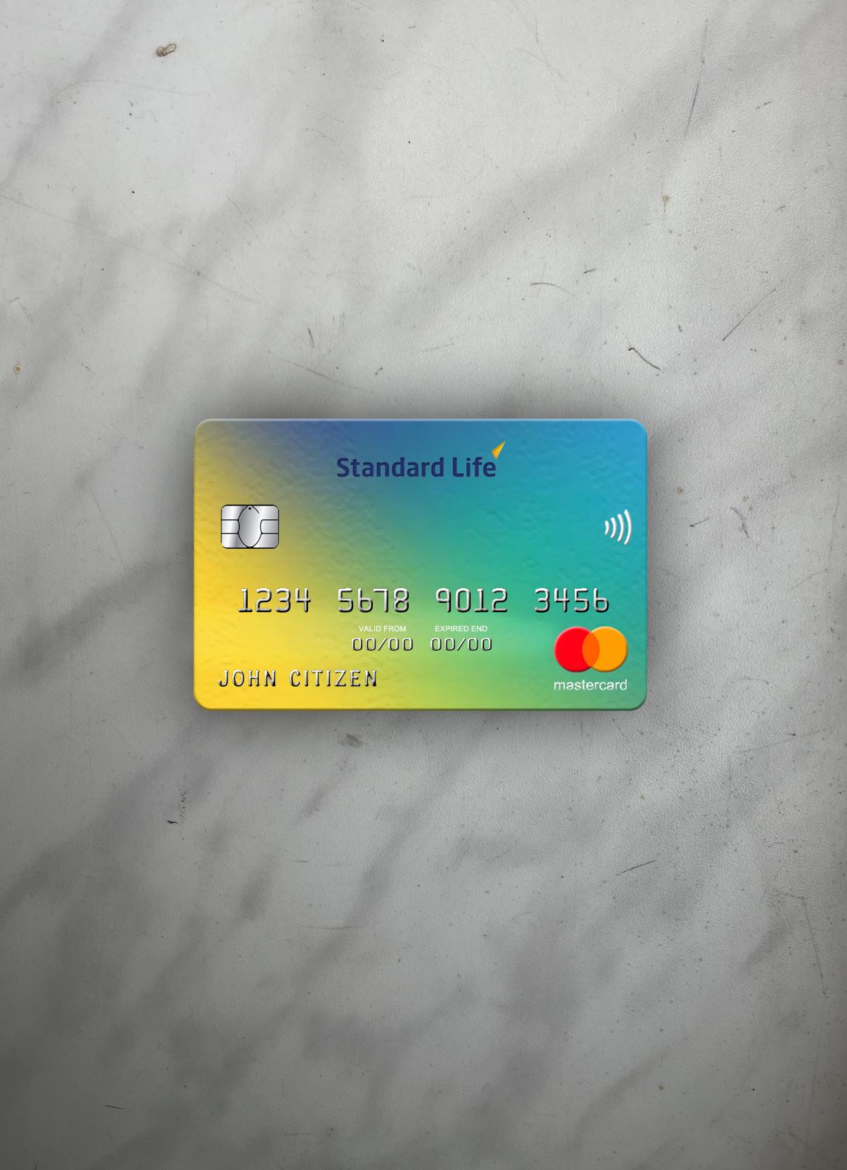 Professionelle Herunterladen Vereinigtes Königreich Standard Life Bank Mastercard Foto-Look Vorderseite Photoshop Vorlage
