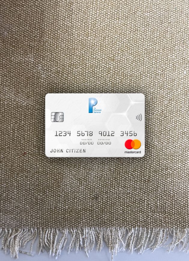 Premium Herunterladen Vereinigtes Königreich The Pension Service Bank Mastercard Foto-Look Vorderseite Photoshop Vorlage