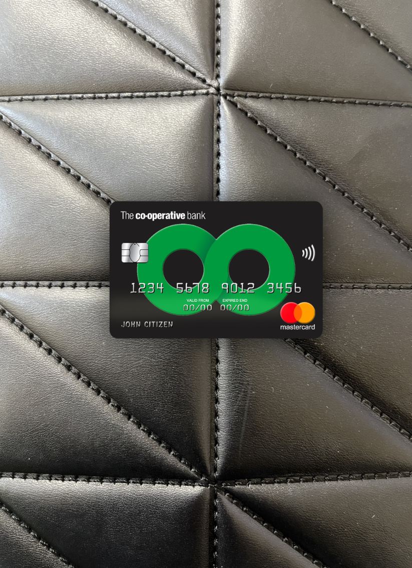 Hochwertige Herunterladen Vereinigtes Königreich The Co Operative Bank Mastercard Foto-Look Vorderseite Photoshop Vorlage