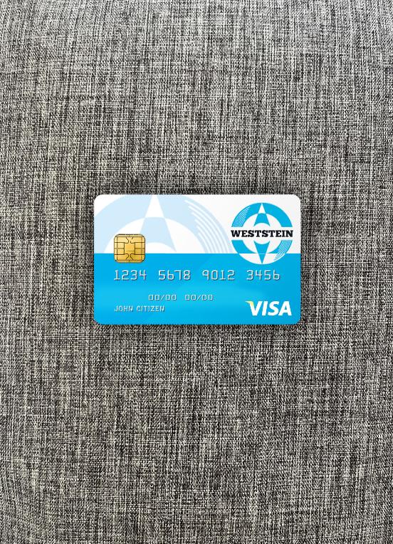 Hochwertige Herunterladen Vereinigtes Königreich Weststein Bank Visa Karte Foto-Look Vorderseite Photoshop Vorlage
